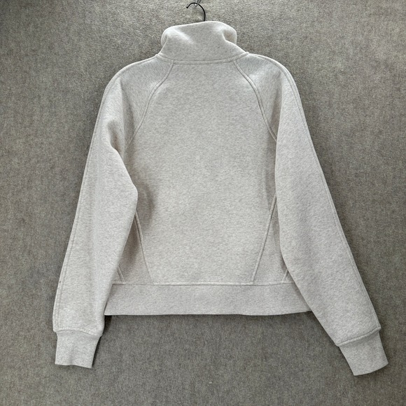 Jockey Mixed Rib Half Zip Sweatshirt Oatmeal Heather Small Fleece Pullover - Picture 2 of 8